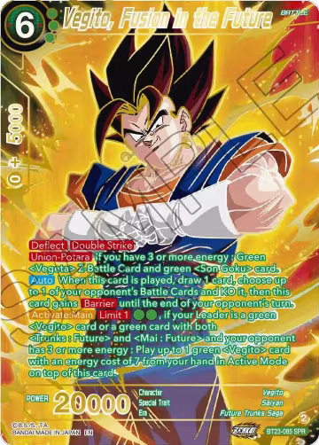 Vegito, Fusion in the Future (SPR) (BT23-085), Perfect Combination — DB Super card price