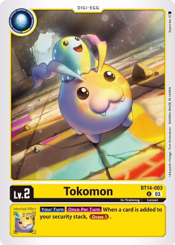 Tokomon (BT14-003 U), Blast Ace — Digimon card price