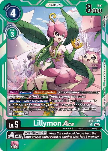 Lillymon ACE (BT14-049 SR), Blast Ace — Digimon card price