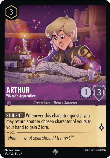 Arthur - Wizard's Apprentice (35/204), Rise of the Floodborn — Lorcana card price