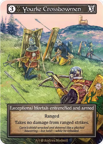 Yourke Crossbowmen (Foil), Beta — Sorcery card price