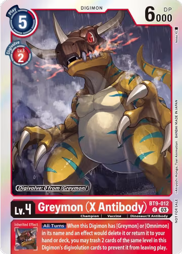Greymon (X Antibody) (Blast Ace Pre-Release Winner) (BT9-012 C) — card price
