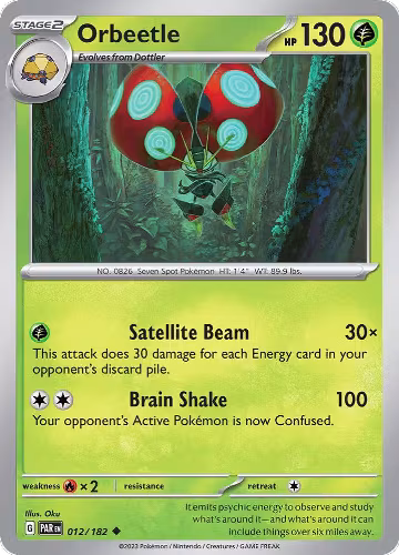 Orbeetle (012/182), Paradox Rift — Pokémon card price