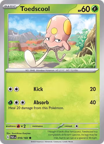 Toedscool - 016/182 (016/182), Paradox Rift — Pokémon card price
