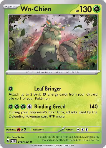 Wo-Chien (018/182), Paradox Rift — Pokémon card price