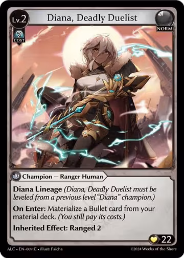 Diana, Deadly Duelist (009), Alchemical Revolution — Grand Archive card price