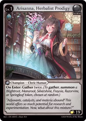 Arisanna, Herbalist Prodigy (004), Alchemical Revolution — Grand Archive card price