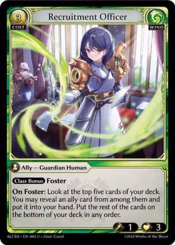 Recruitment Officer (085), Alchemical Revolution Starter Decks — Grand Archive card price