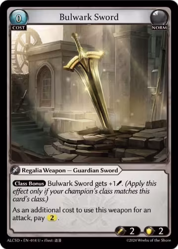 Bulwark Sword (014), Alchemical Revolution Starter Decks — Grand Archive card price