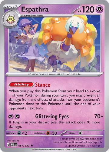 Espathra - 081/182 (081/182), Paradox Rift — Pokémon card price