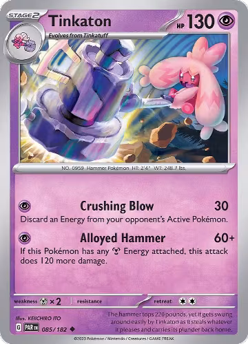 Tinkaton (085/182), Paradox Rift — Pokémon card price