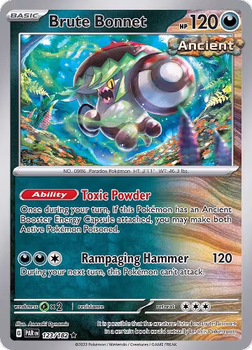 Brute Bonnet - 123/182 (123/182), Paradox Rift — Pokémon card price