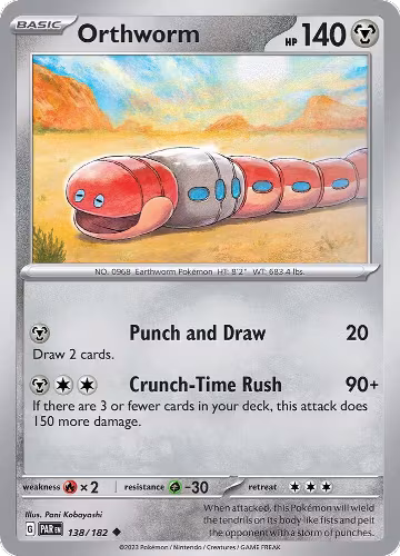 Orthworm (138/182), Paradox Rift — Pokémon card price