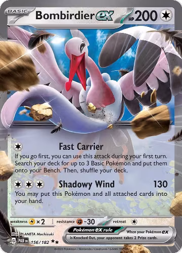 Bombirdier ex (156/182), Paradox Rift — Pokémon card price