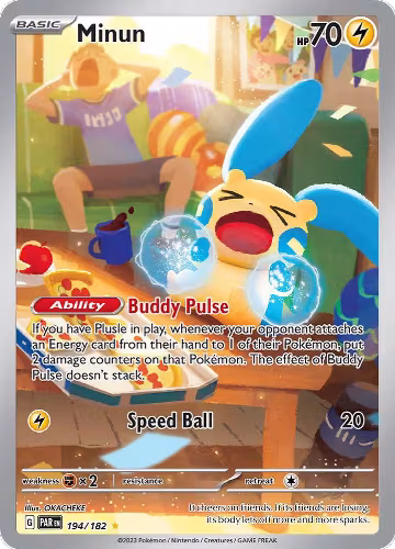 Minun - 194/182 (194/182), Paradox Rift — Pokémon card price