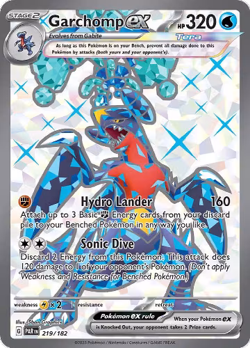 Garchomp ex - 219/182 (219/182), Paradox Rift — Pokémon card price