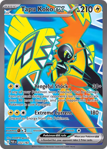Tapu Koko ex - 222/182 (222/182), Paradox Rift — Pokémon card price
