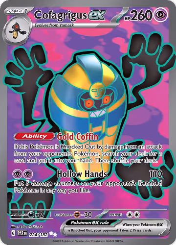 Cofagrigus ex - 224/182 (224/182), Paradox Rift — Pokémon card price