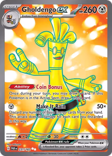 Gholdengo ex - 231/182 (231/182), Paradox Rift — Pokémon card price