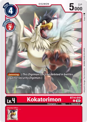 Kokatorimon (BT14-010 C), Blast Ace — Digimon card price