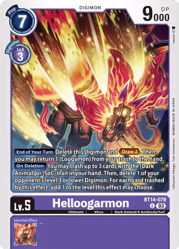 Helloogarmon (BT14-078 U), Blast Ace — Digimon card price