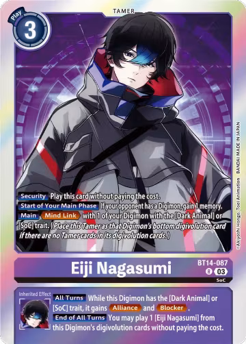 Eiji Nagasumi (BT14-087 R), Blast Ace — Digimon card price