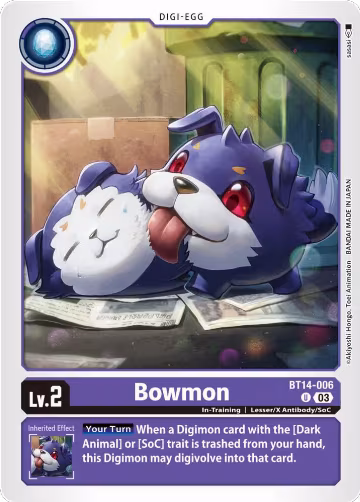 Bowmon (BT14-006 U), Blast Ace — Digimon card price