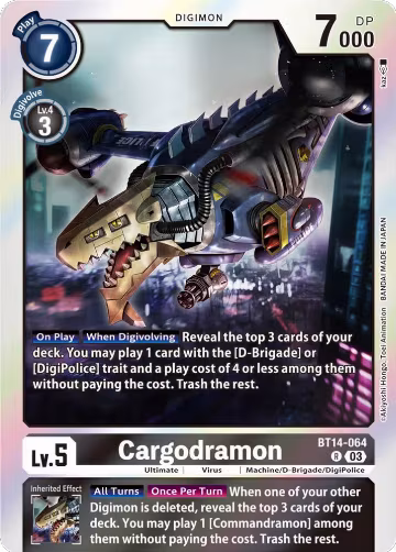 Cargodramon (BT14-064 R), Blast Ace — Digimon card price