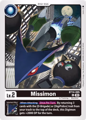 Missimon (BT14-005 U), Blast Ace — Digimon card price