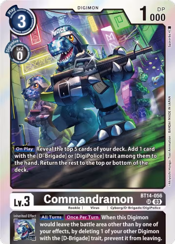 Commandramon (BT14-056 SR), Blast Ace — Digimon card price