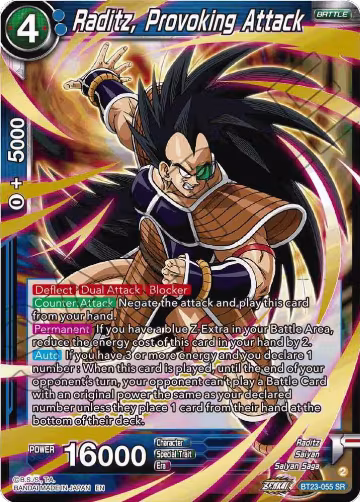 Raditz, Provoking Attack (BT23-055), Perfect Combination — DB Super card price