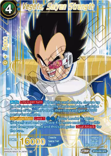 Vegeta, Saiyan Strength (SPR) (BT23-060), Perfect Combination — DB Super card price