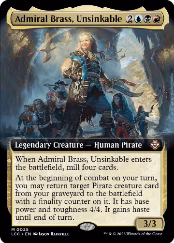 Admiral Brass, Unsinkable (Extended Art) (25), Commander: The Lost Caverns of Ixalan — Magic card price