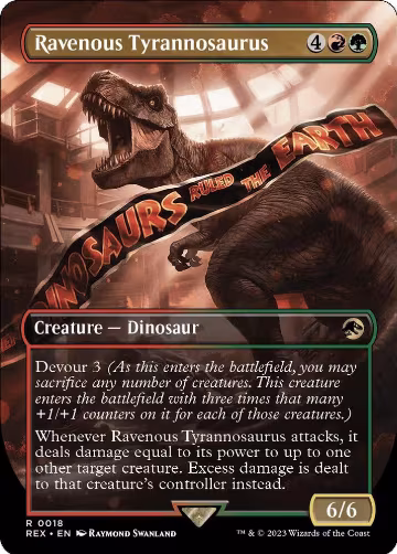 Ravenous Tyrannosaurus (Borderless) (18), Universes Beyond: Jurassic World Collection — Magic card price