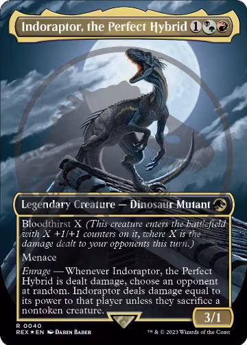 Indoraptor, the Perfect Hybrid (Borderless) (Emblem) (40) — card price