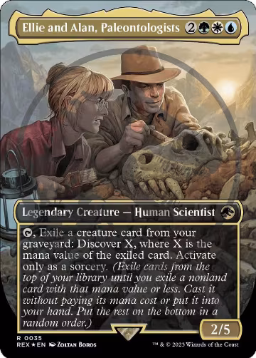 Ellie and Alan, Paleontologists (Borderless) (Emblem) (35), Universes Beyond: Jurassic World Collection — Magic card price