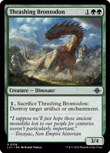 Thrashing Brontodon (216), The Lost Caverns of Ixalan — Magic card price
