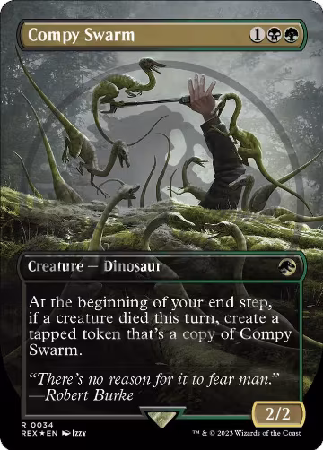 Compy Swarm (Borderless) (Emblem) (34), Universes Beyond: Jurassic World Collection — Magic card price