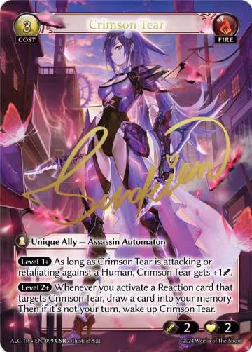 Crimson Tear (CSR) (ALC1E) (099), Alchemical Revolution — Grand Archive card price
