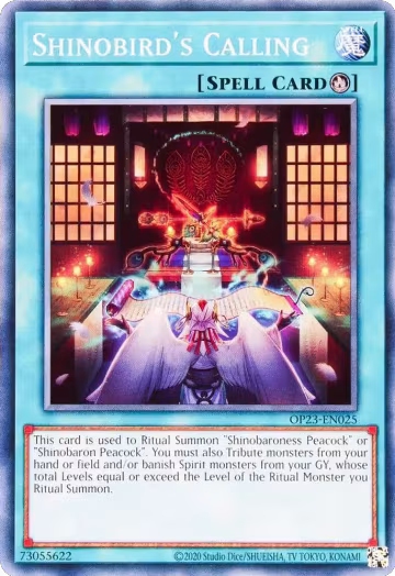 Shinobird's Calling (OP23-EN025), OTS Tournament Pack 23 — Yu-Gi-Oh! card price