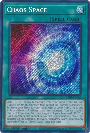 Chaos Space (Secret Rare) (RA01-EN065), 25th Anniversary Rarity Collection — Yu-Gi-Oh! card price
