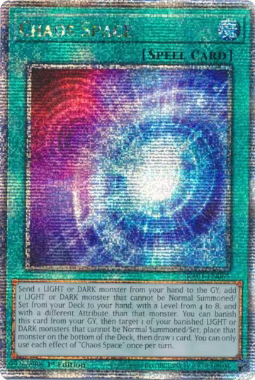 Chaos Space (Quarter Century Secret Rare) (RA01-EN065), 25th Anniversary Rarity Collection — Yu-Gi-Oh! card price