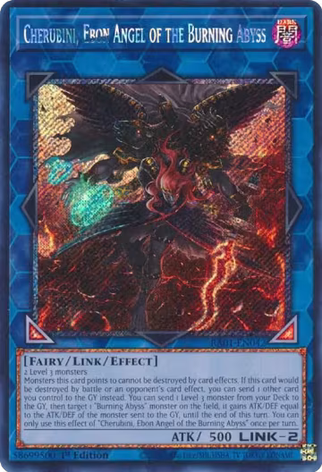 Cherubini, Ebon Angel of the Burning Abyss (Platinum Secret Rare) (RA01-EN042), 25th Anniversary Rarity Collection — Yu-Gi-Oh! card price