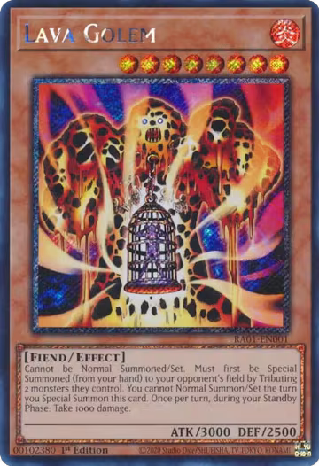 Lava Golem (Platinum Secret Rare) (RA01-EN001), 25th Anniversary Rarity Collection — Yu-Gi-Oh! card price