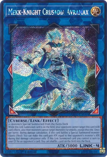 Mekk-Knight Crusadia Avramax (Platinum Secret Rare) (RA01-EN044), 25th Anniversary Rarity Collection — Yu-Gi-Oh! card price