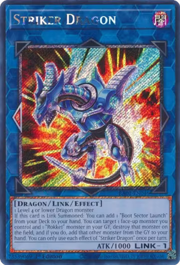 Striker Dragon (Platinum Secret Rare) (RA01-EN046), 25th Anniversary Rarity Collection — Yu-Gi-Oh! card price