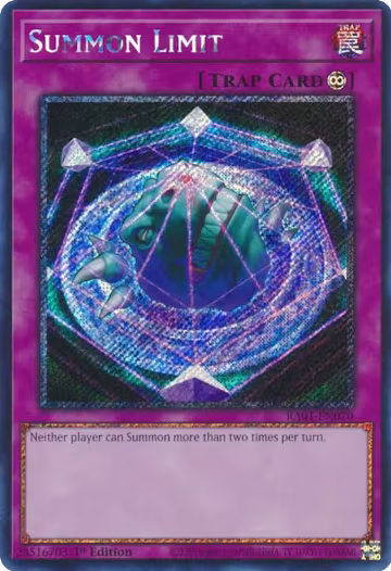 Summon Limit (Platinum Secret Rare) (RA01-EN070), 25th Anniversary Rarity Collection — Yu-Gi-Oh! card price