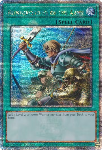 Reinforcement of the Army (Quarter Century Secret Rare) (RA01-EN051), 25th Anniversary Rarity Collection — Yu-Gi-Oh! card price
