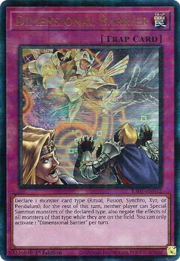 Dimensional Barrier (PUR) (RA01-EN072), 25th Anniversary Rarity Collection — Yu-Gi-Oh! card price