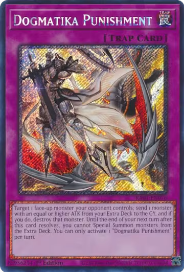 Dogmatika Punishment (Platinum Secret Rare) (RA01-EN076), 25th Anniversary Rarity Collection — Yu-Gi-Oh! card price